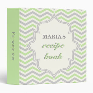 Classeur de recette moderne vert, gris chevron zig