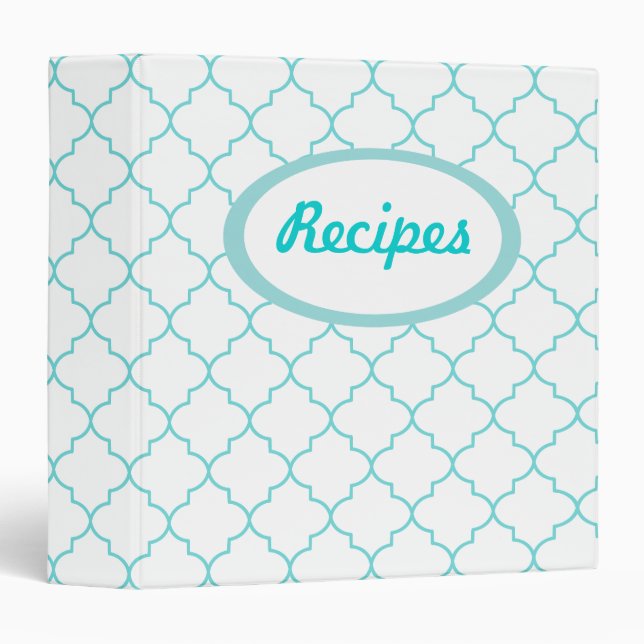 Classeur de recette Motif Aqua (Devant/Côté)
