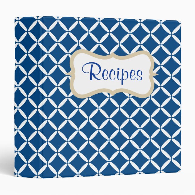 Classeur de recette Motif bleu (Devant/Côté)