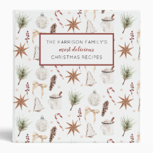 Classeur de recette Motif de Noël rustique mignon