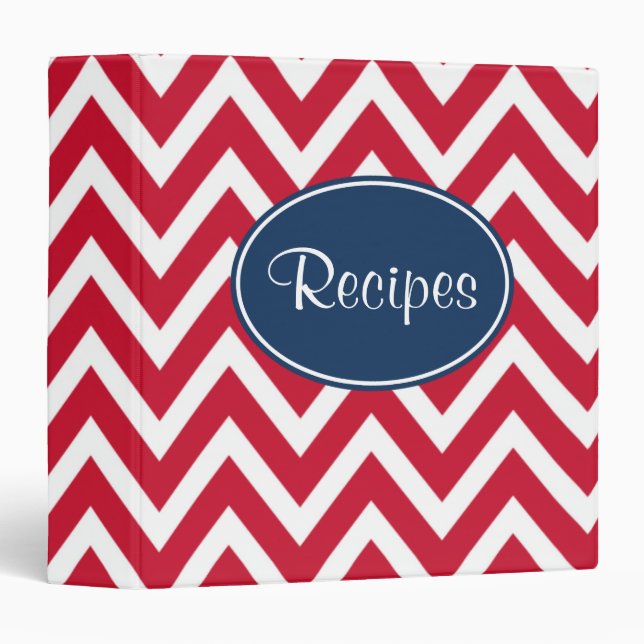 Classeur de recette Motif rouge (Devant/Côté)