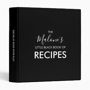 Classeur de recette noire moderne