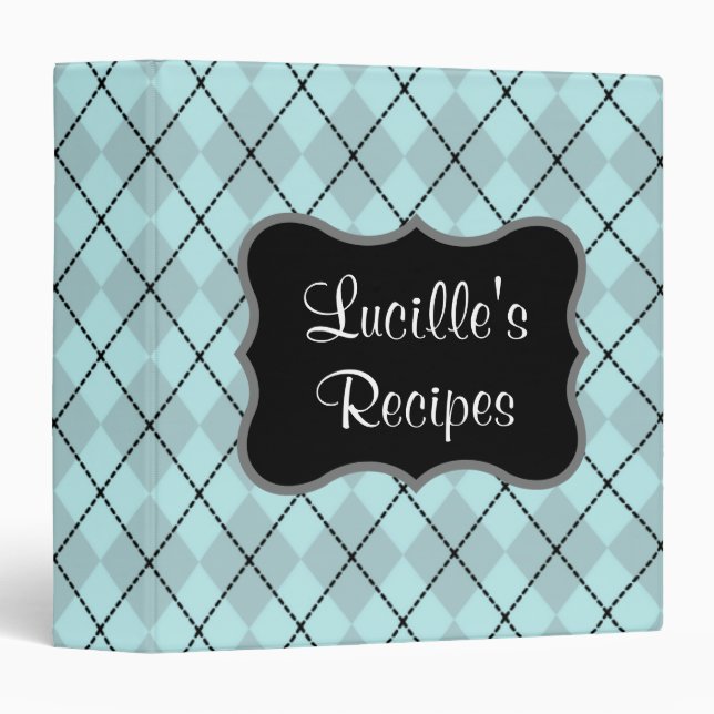 Classeur de recette personnalisé Aqua Kitchen (Devant/Côté)