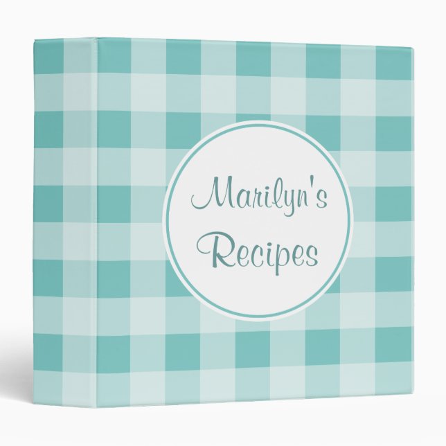 Classeur de recette personnalisé Dusty En vichy (Devant/Côté)