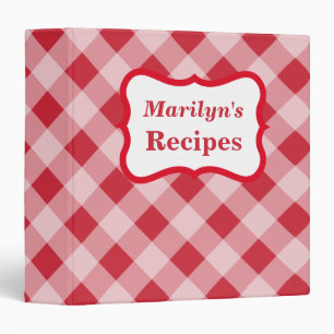 Classeur de recette personnalisé En vichy en gras