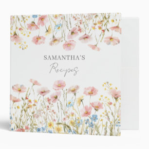 Classeur de recette personnalisé Fleur sauvage ros