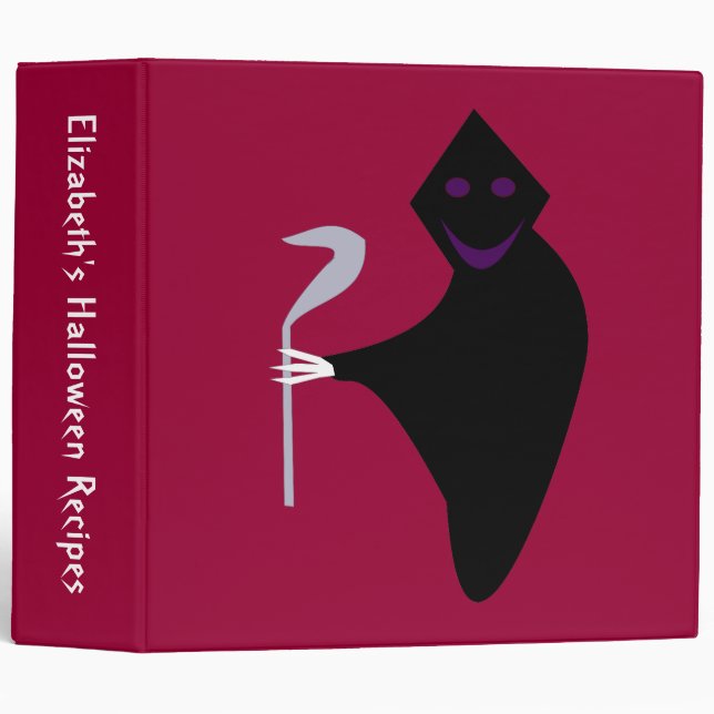 Classeur de recette personnalisé Halloween Reaper  (Devant/Côté)