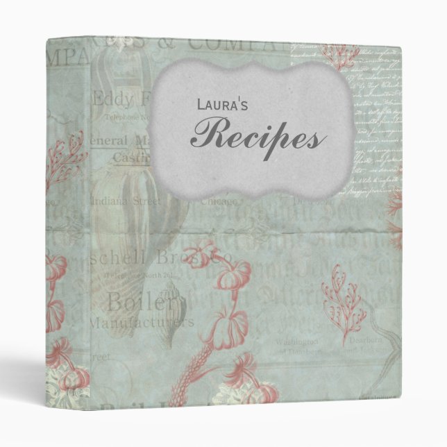 Classeur de recette personnalisé par style (Devant/Côté)