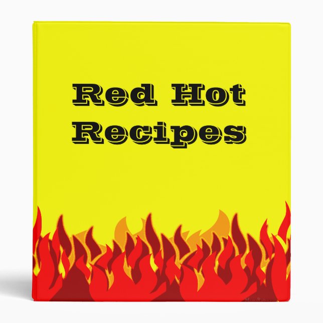 Classeur de recette personnalisé Red Flames (Devant)