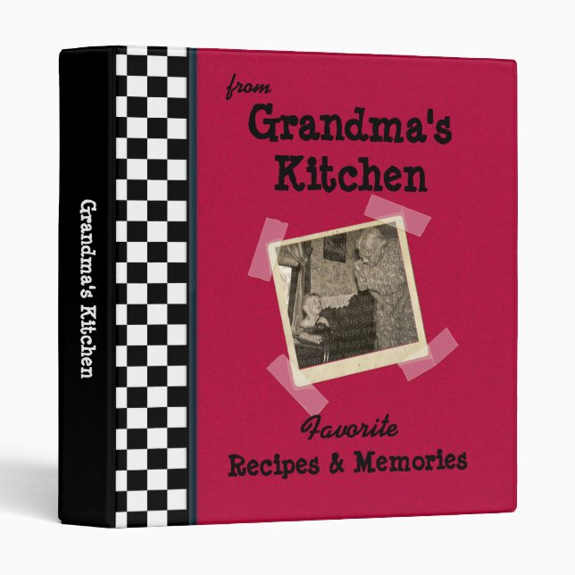 Classeur de recette photo personnalisée de Red Gra (Devant/Côté)