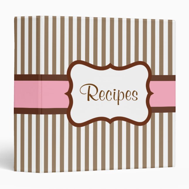 Classeur de recette rayée à l'ancienne (Devant/Côté)