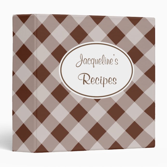 Classeur de recette Retro Brown personnalisé En vi (Devant/Côté)