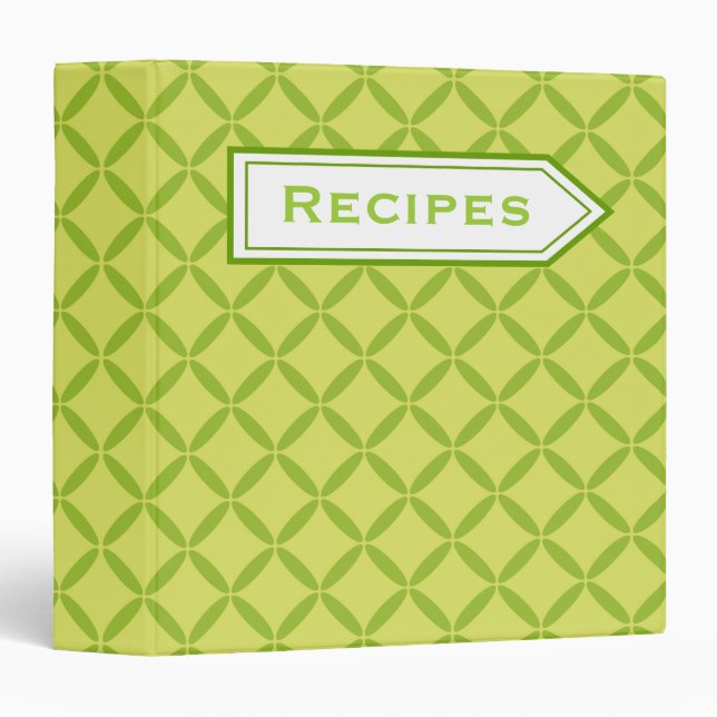 Classeur de recette Retro Lime (Devant/Côté)