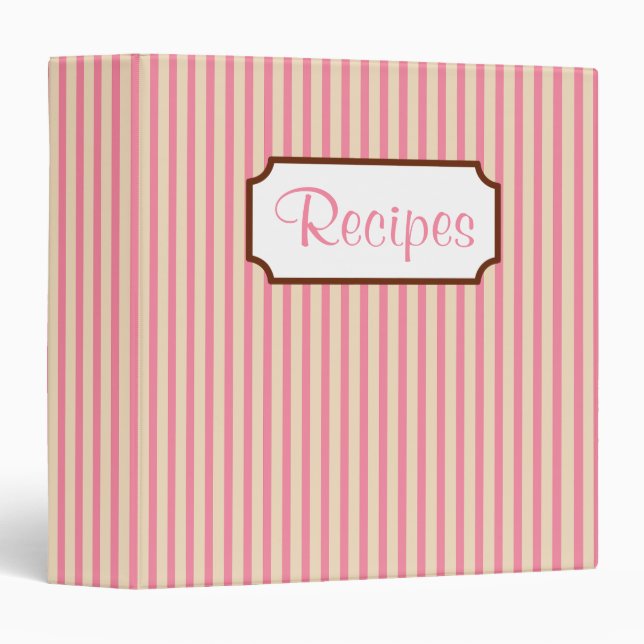 Classeur de recette rétro-rayée (Devant/Côté)
