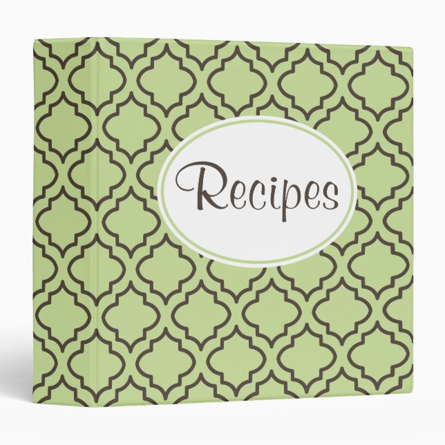 Classeur de recette verte fraîche (Devant/Côté)