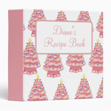 Classeur de recette Xmas en céramique rose personn
