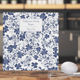 Classeur de recettes à monogramme floral country b