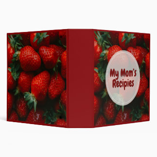 Classeur de recettes à motif de fraise rouge migno