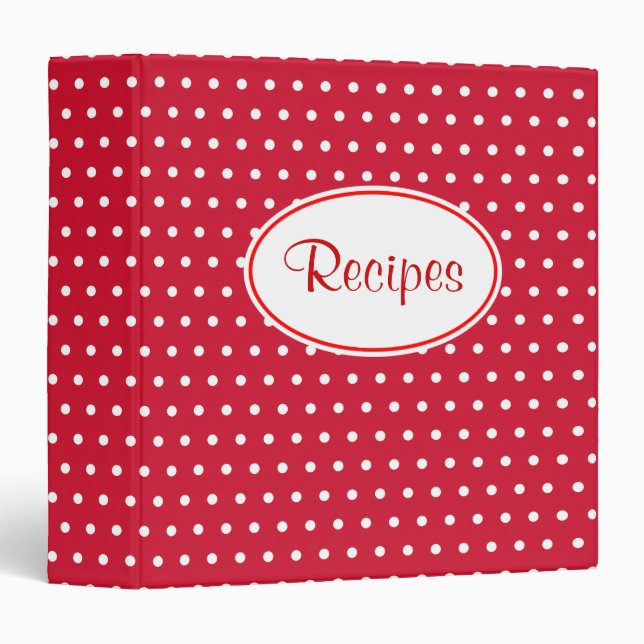 Classeur de recettes à points rétro (Devant/Côté)