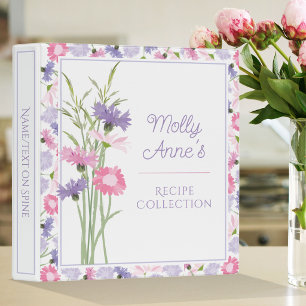 Classeur de recettes aux fleurs sauvages aquarelle