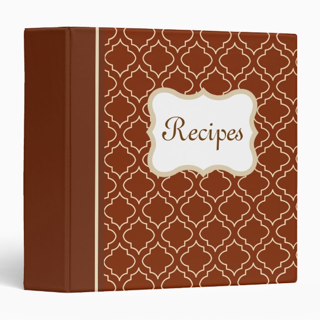 Classeur de recettes Brown classique (Devant/Côté)