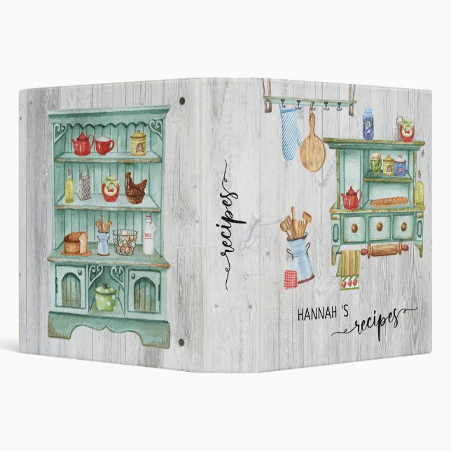 Classeur de recettes d'aquarelle rustique (Arrière-plan)