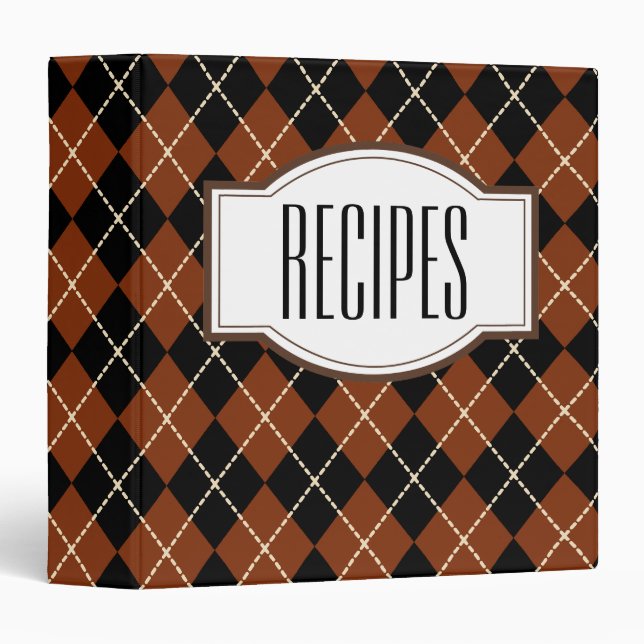 Classeur de recettes de cuisine Brown (Devant/Côté)