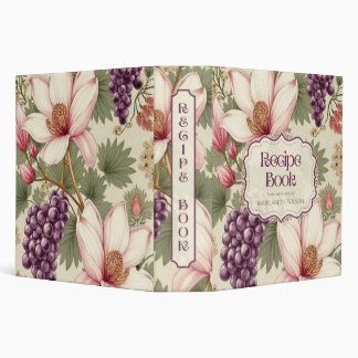 Classeur de recettes de cuisine florales violet ro