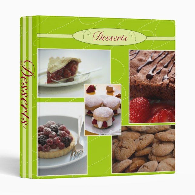 Classeur de recettes de dessert (Devant/Côté)