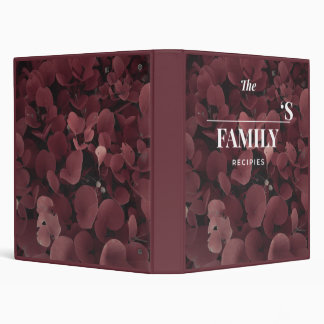 Classeur de recettes de famille à feuilles botaniq