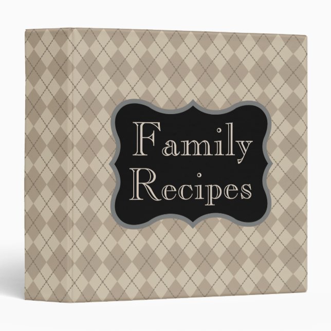Classeur de recettes de famille de Jacquards class (Devant/Côté)