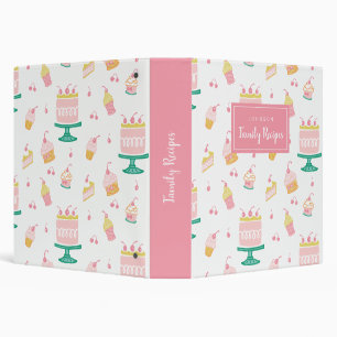 Classeur de recettes de gâteau rose Preppy
