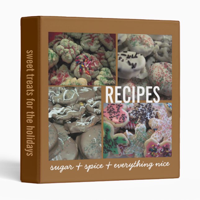 Classeur de recettes de gâteaux sucrés (Devant/Côté)