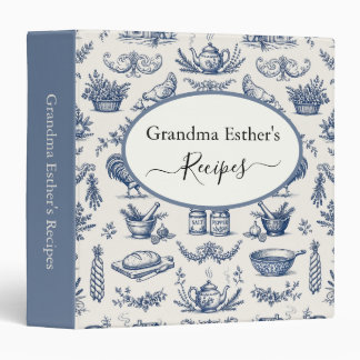 Classeur de recettes de grand-mère – Toile de Jouy