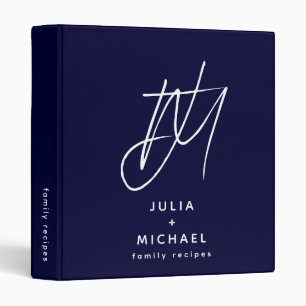 Classeur de recettes de la famille bleue marine av