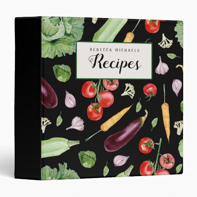 Classeur de recettes de légumes sains (Devant/Côté)
