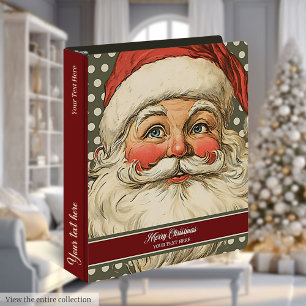 Classeur de recettes de Noël Père Noël Watercolor