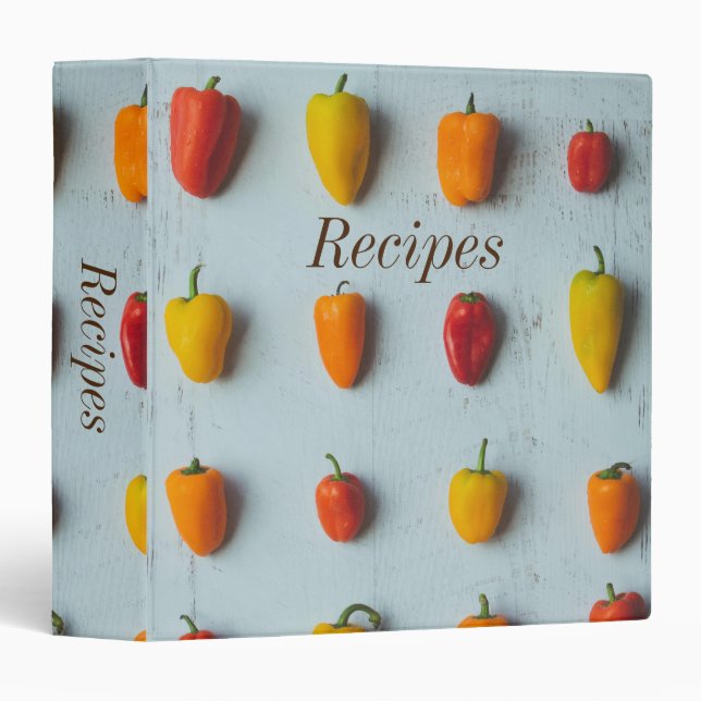 Classeur de recettes de poivrons doux (Devant/Côté)