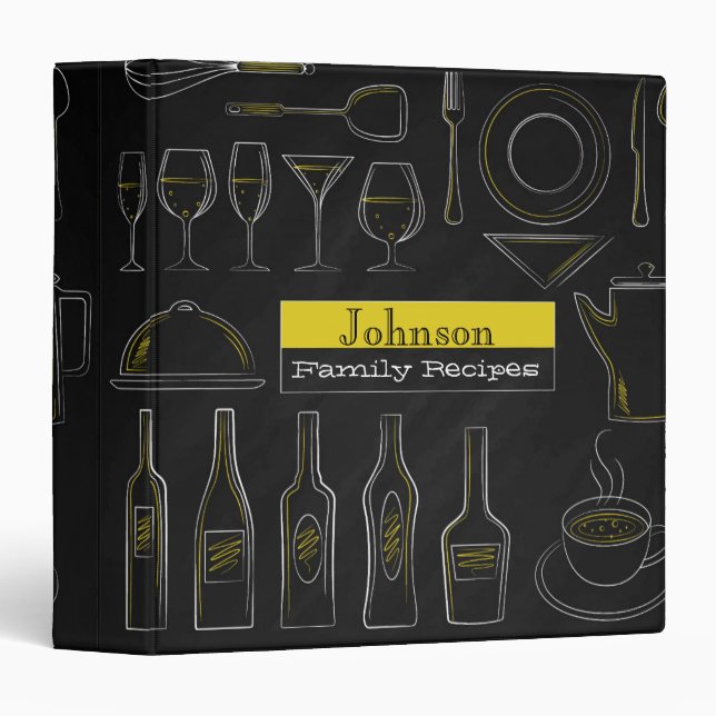 Classeur de recettes de tableau de bord de cuisine (Devant/Côté)