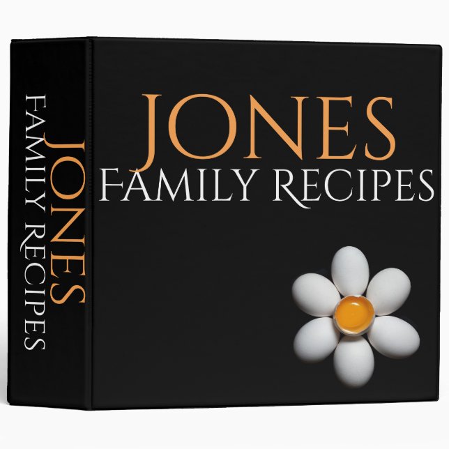 Classeur de recettes d'oeufs simples (Devant/Côté)