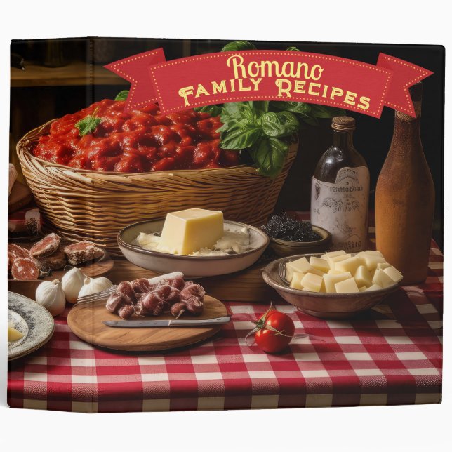 Classeur de recettes du dîner italien (Devant/Côté)