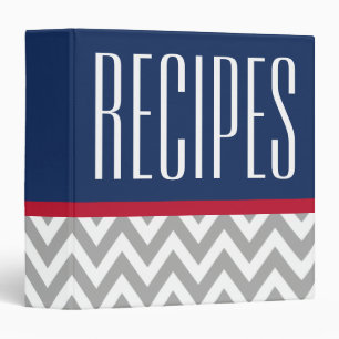 Classeur de recettes gris et bleu moderne