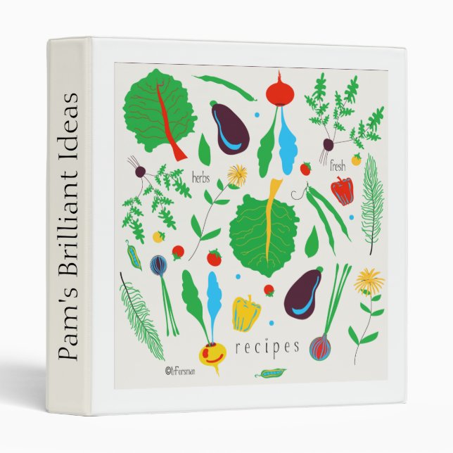 classeur de recettes illustrées Légumes (Devant/Côté)