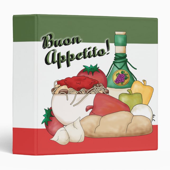 Classeur de recettes italien de l'entrée de boule (Devant/Côté)