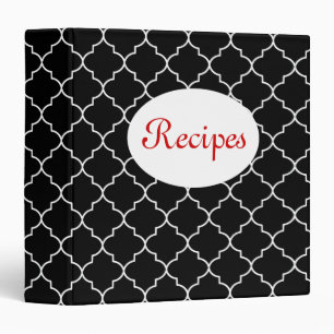Classeur de recettes noir élégant