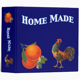 Classeur de recettes Oranges et coq Art Vintage Re