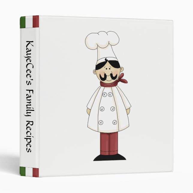 Classeur de recettes personnalisé - Chef #1 (Devant/Côté)