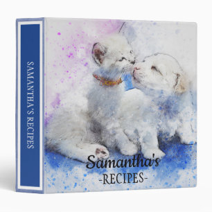 Classeur de recettes personnalisé de chiot blanc m