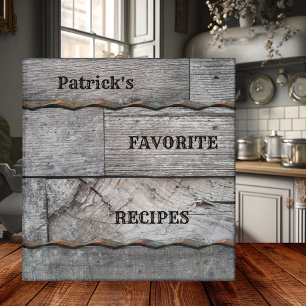 Classeur de recettes personnalisé en bois rustique