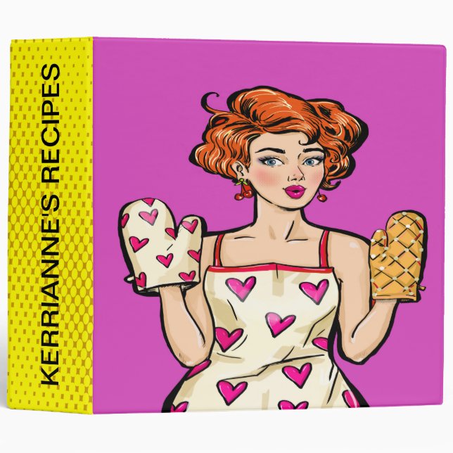 Classeur de recettes pop-art - Voir retour (Devant/Côté)